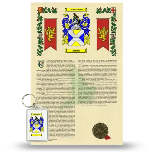 Barcus Armorial History and Keychain Package