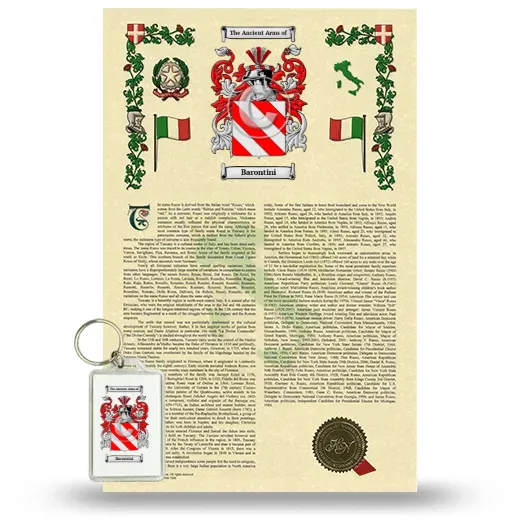 Barontini Armorial History and Keychain Package