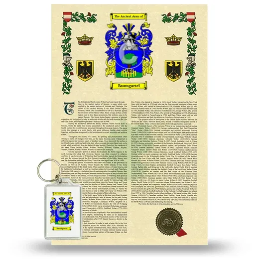 Baumgartel Armorial History and Keychain Package