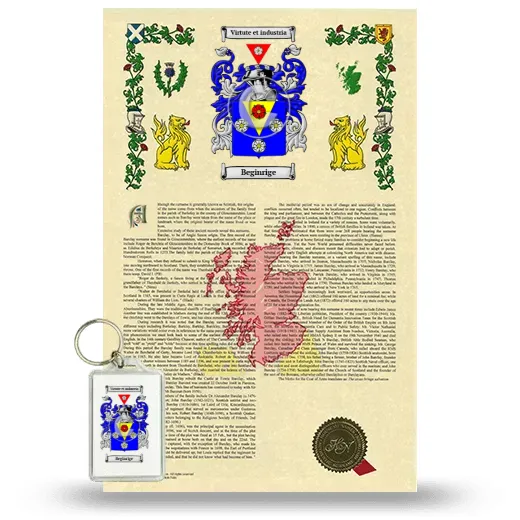 Beginrige Armorial History and Keychain Package