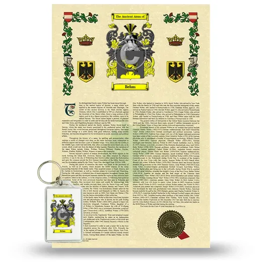Behm Armorial History and Keychain Package