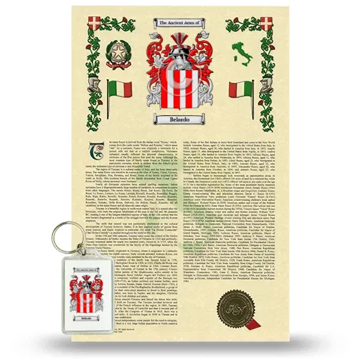 Belardo Armorial History and Keychain Package