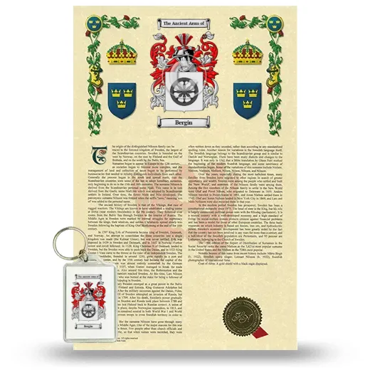 Bergin Armorial History and Keychain Package