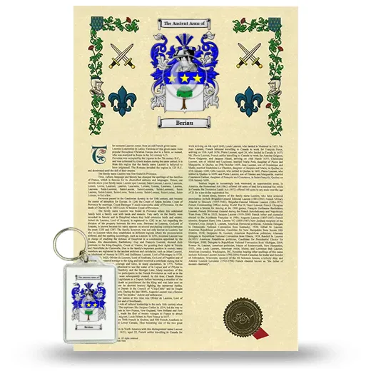 Beriau Armorial History and Keychain Package