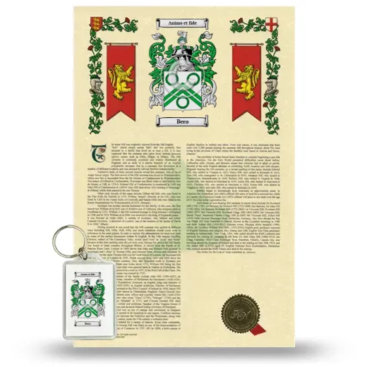 Bero Armorial History and Keychain Package