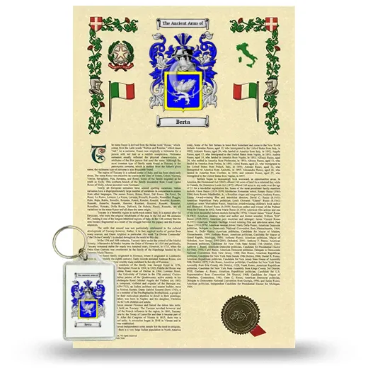 Berta Armorial History and Keychain Package