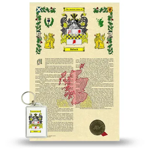 Birback Armorial History and Keychain Package
