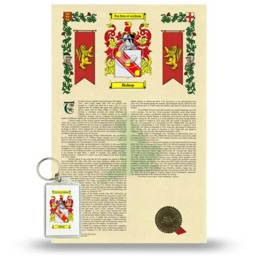 Bishop Armorial History and Keychain Package
