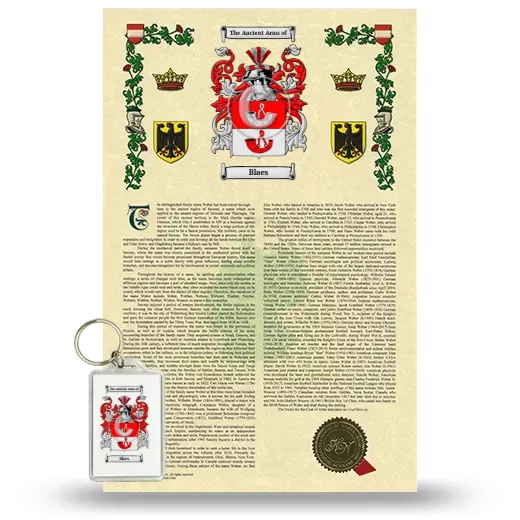 Blaes Armorial History and Keychain Package