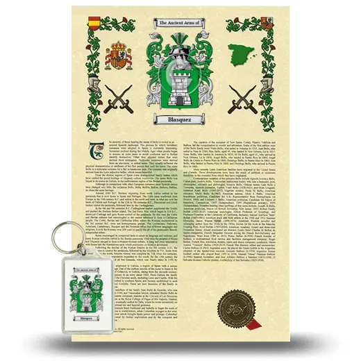 Blasquez Armorial History and Keychain Package