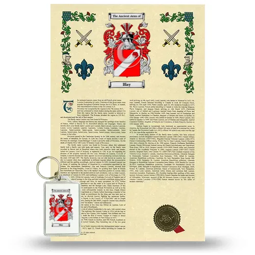 Blay Armorial History and Keychain Package