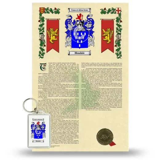 Blondale Armorial History and Keychain Package