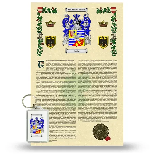 Boltz Armorial History and Keychain Package