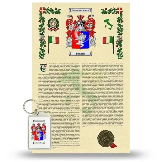 Bonardi Armorial History and Keychain Package
