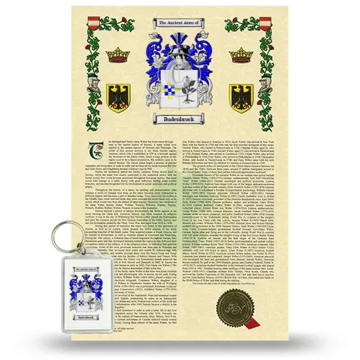 Budenbrock Armorial History and Keychain Package