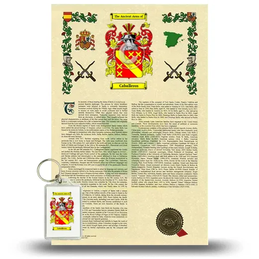 Caballeros Armorial History and Keychain Package