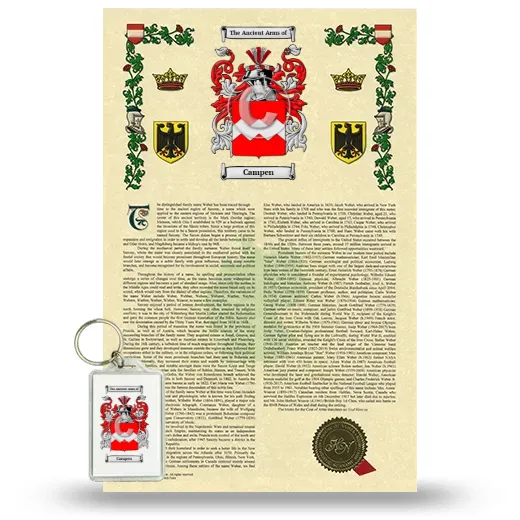Campen Armorial History and Keychain Package