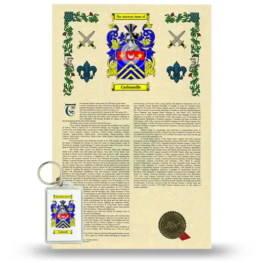 Carbonelle Armorial History and Keychain Package
