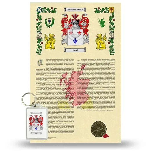 Caul Armorial History and Keychain Package
