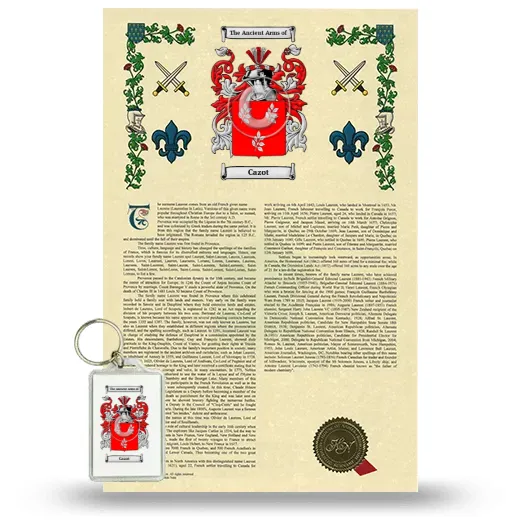 Cazot Armorial History and Keychain Package