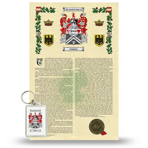 Centers Armorial History and Keychain Package