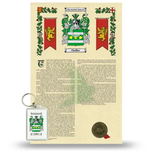 Challice Armorial History and Keychain Package