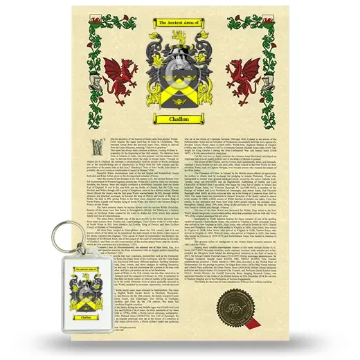 Challon Armorial History and Keychain Package