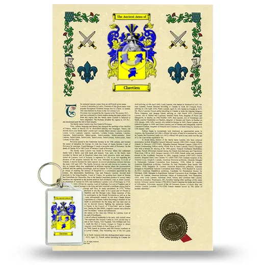 Chretien Armorial History and Keychain Package