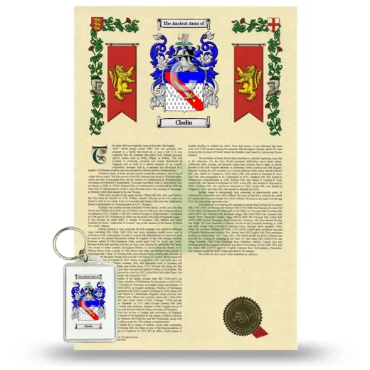 Cladin Armorial History and Keychain Package