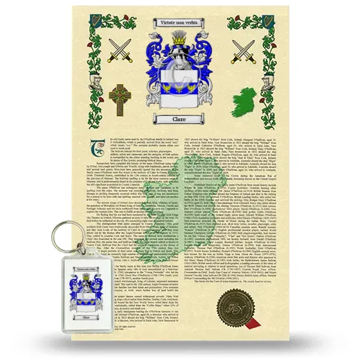 Clare Armorial History and Keychain Package