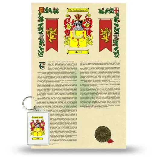 Clavel Armorial History and Keychain Package