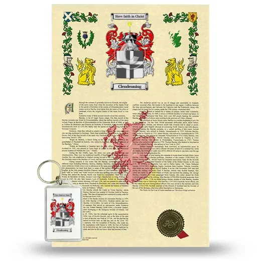 Clendenning Armorial History and Keychain Package