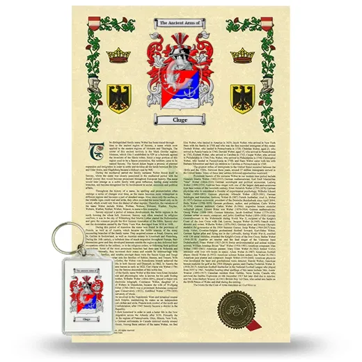 Cluge Armorial History and Keychain Package