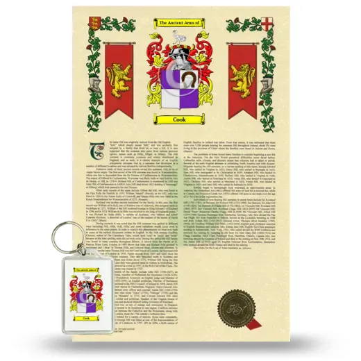 Cook Armorial History and Keychain Package