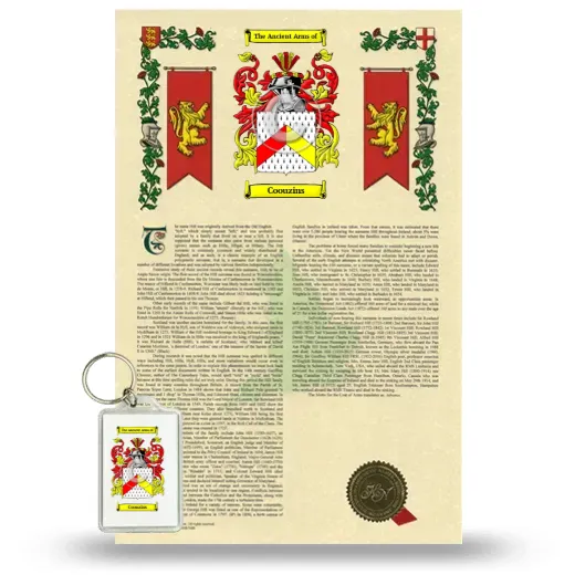 Coouzins Armorial History and Keychain Package