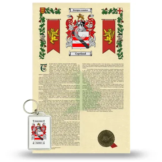 Copeland Armorial History and Keychain Package