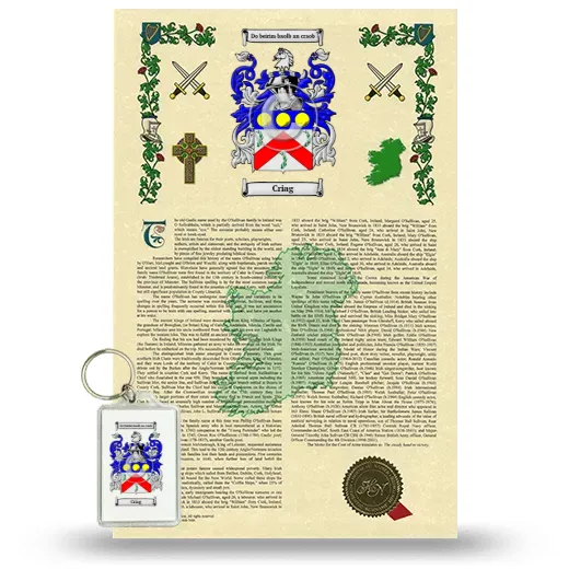 Criag Armorial History and Keychain Package