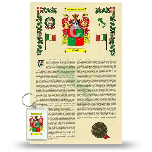Curtis Armorial History and Keychain Package