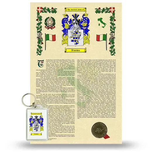 D'errico Armorial History and Keychain Package