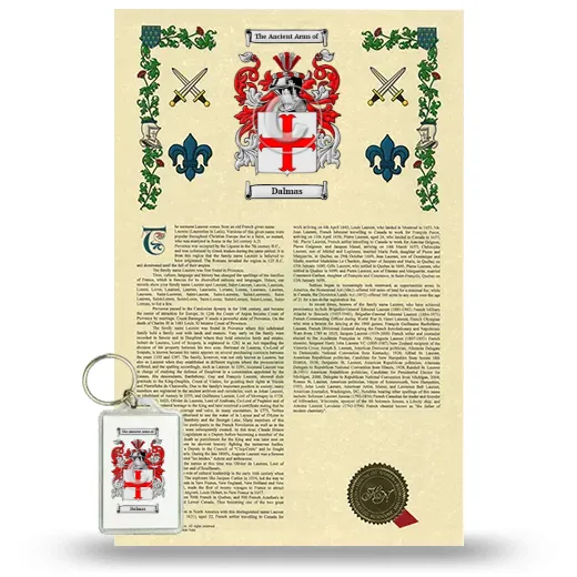 Dalmas Armorial History and Keychain Package