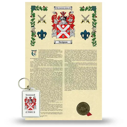 Davignon Armorial History and Keychain Package