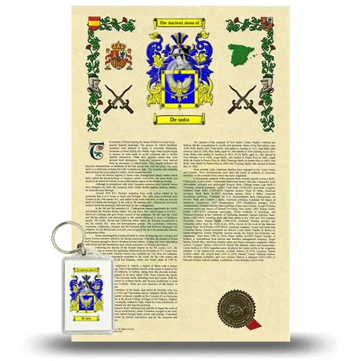 De soto Armorial History and Keychain Package