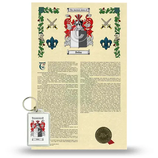 Defoy Armorial History and Keychain Package