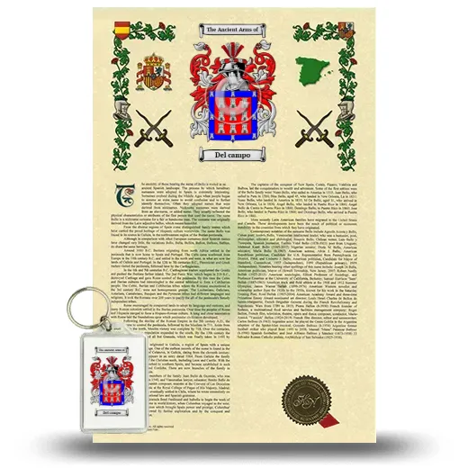 Del campo Armorial History and Keychain Package