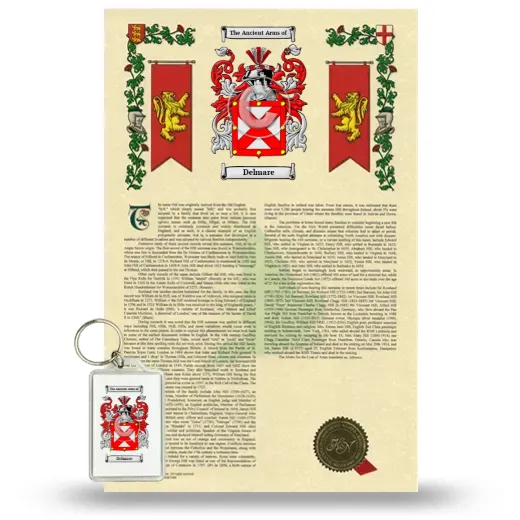 Delmare Armorial History and Keychain Package