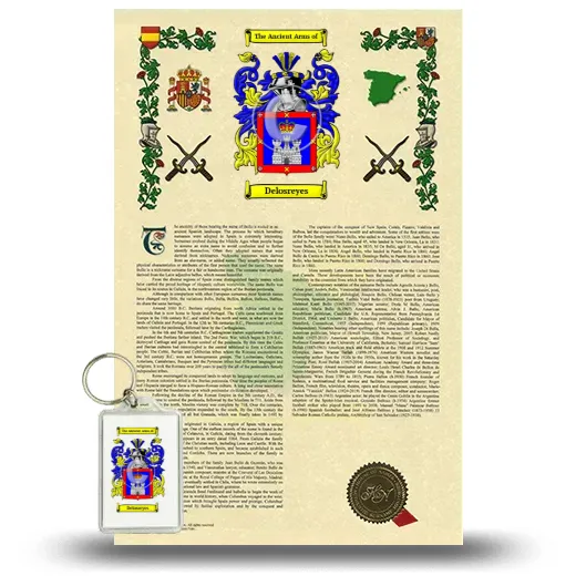 Delosreyes Armorial History and Keychain Package