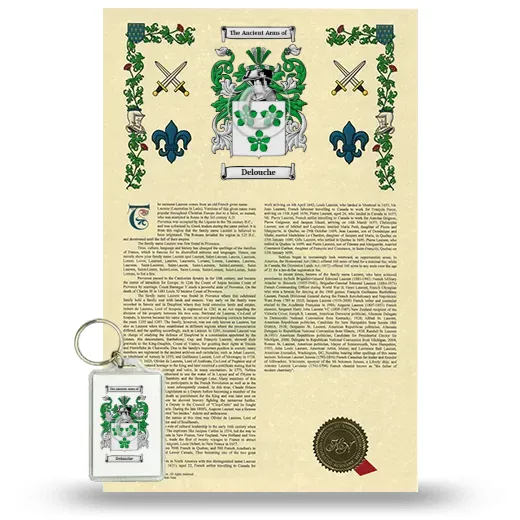 Delouche Armorial History and Keychain Package