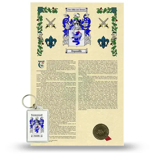 Depouilly Armorial History and Keychain Package