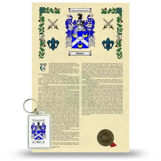 Diones Armorial History and Keychain Package