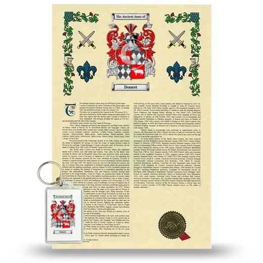 Doucet Armorial History and Keychain Package